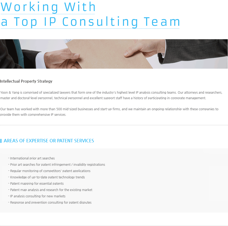 Working With a Top IP Consulting Team 